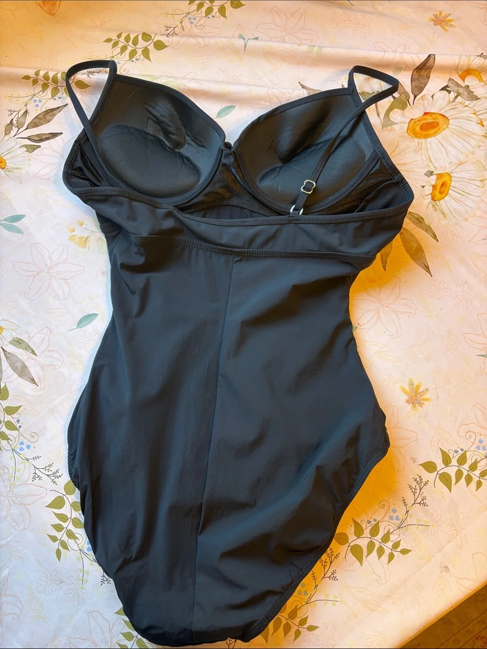 Sleek Black One-Piece Swimsuit with Supportive Cups
